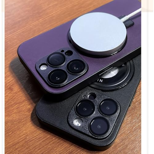 Couverture souple en silicone iPhone 14 Pro Max finition cuir violet profond - 2