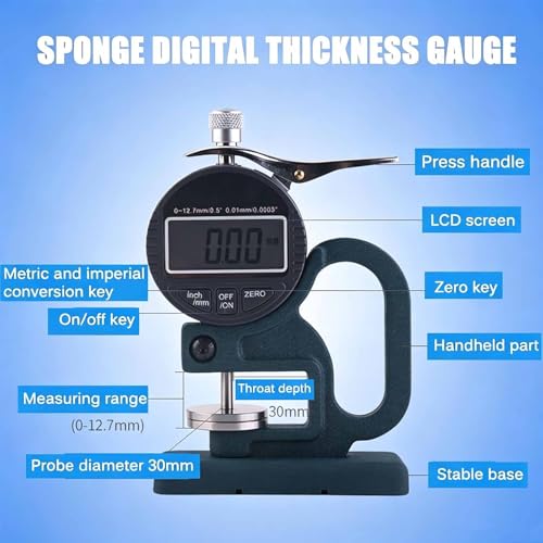 Calibrador digital de espesor con pantalla grande miniatura 7