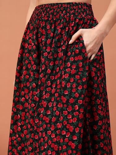 Image of KZULLY | Palazzo for Women | Solid & Printed | Stylish Wide-Leg | Comfortable Elastic Waist Bottomwear