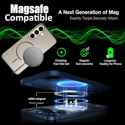 Image of AIBEX Ultra-Thin Mag-Saf Back Cover Case Compatible with Samsung S26 Plus| Slim Fit Scratch-Resistant Matte | Magnetic Wireless Charging | Microfibre Lining | Camera Protection (PC Material) - Gold
