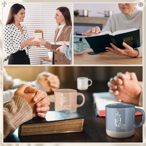Juego 4 Mugs Cristianos Cerámicos 13 oz Multicolor Boho miniatura 6