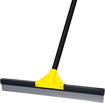 Heavy Duty Floor Squeegee with 50.8" Metal Long Handle for Concrete, Tile, Bathroom Glass & Window Cleaning - 17" Rubber Blade Removes Garage & Shower Standing Water
