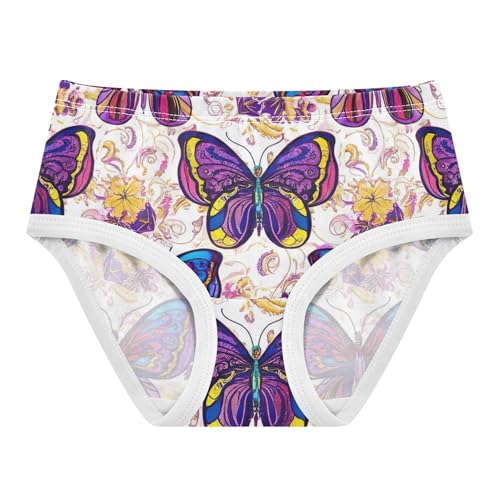 Artistic Toddlers Underwear Floral 2t Cotton Girl Panties Cute Vibrant Cartoon Purple Butterflies Briefs Kids Undies