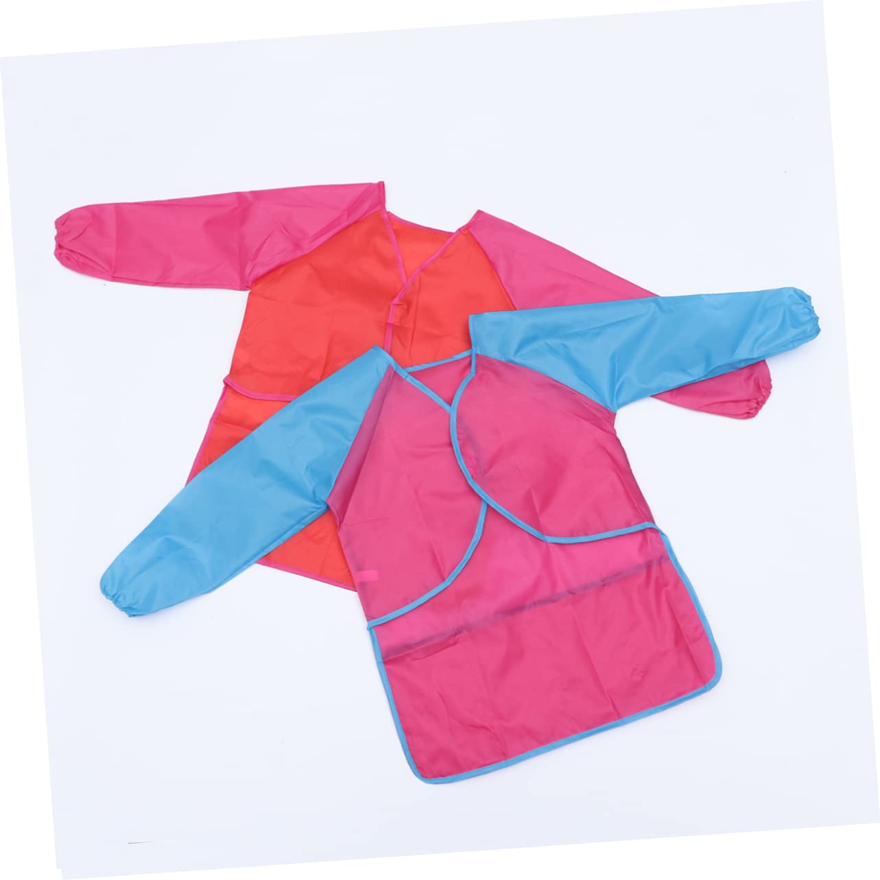 TOPBATHY 6pièces Tablier Pour Garçon Fille Étanche à Manches Longues Rose Et Rouge Pour Activités Et Bricolage à