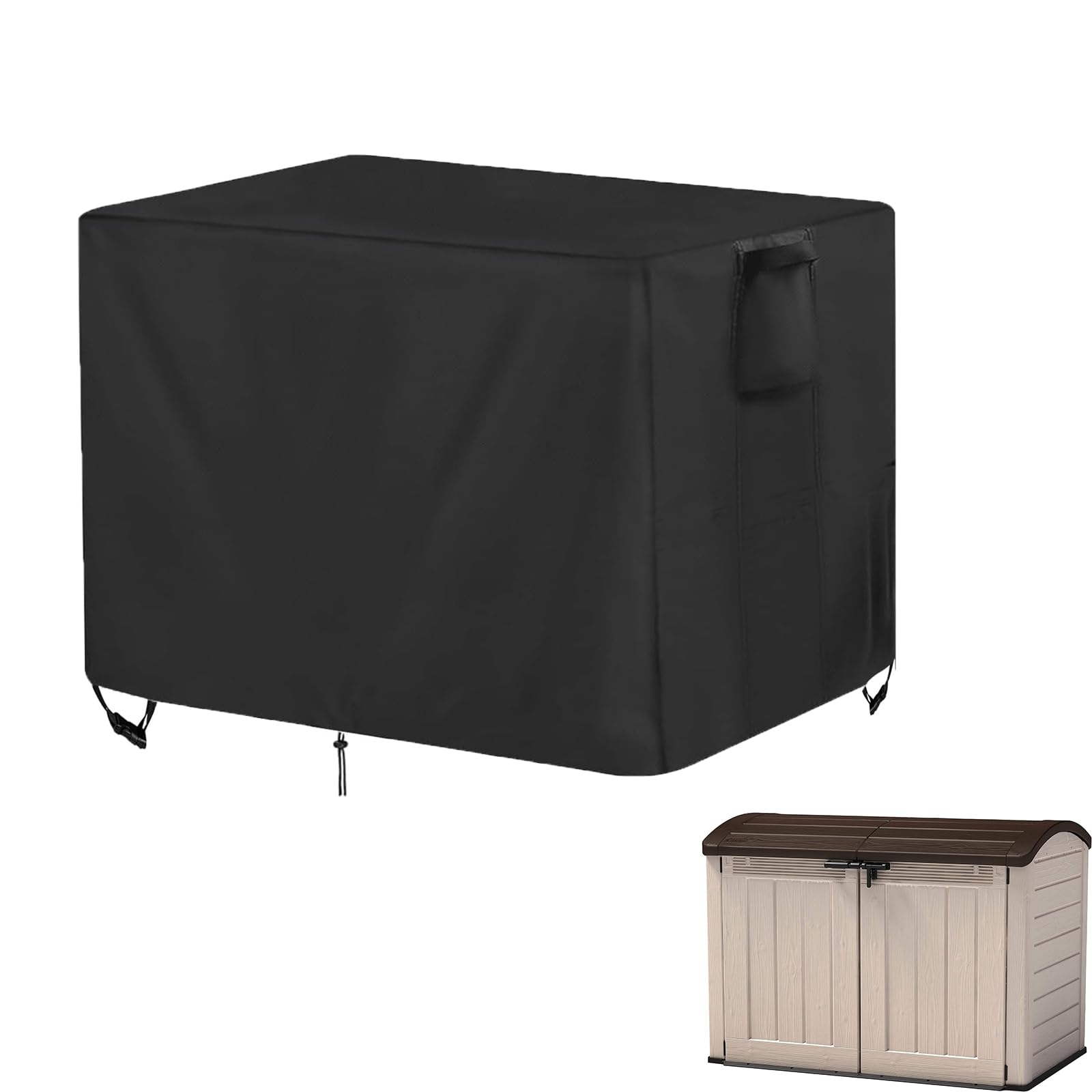 Rilime Deck Box Cover,500D Patio Storage Cover for Keter Deck 180x116x133cm