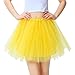 Produktbild InnoBase Tutu Damenrock Tüllrock 50er Kurz Ballet 3 Layers Tanzkleid Zubehör für Frauen Mädchen 8 Farben (Helles Gelb)