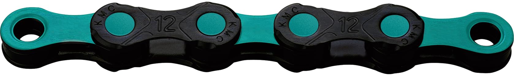 KMC DLC12 Waxed 12 Speed Chain, Black/Celeste, 126 Link