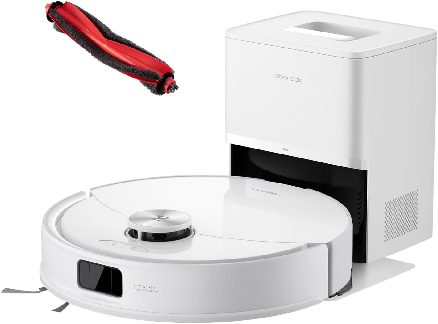 roborock Q10 S5+ Robot Vacuum and Mop White + Anti-Tangle Rubber Main Brush