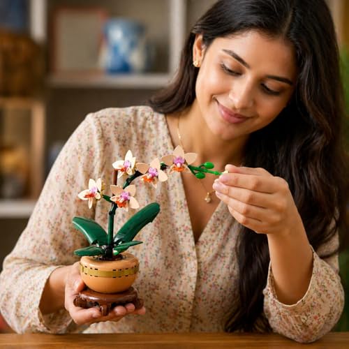 Image of Mini Orchid Building Blocks Set (274 PCS) | DIY Artificial Flower Plant Model | Botanical Home Decor Toy for Kids & Adults | Creative Gift Set