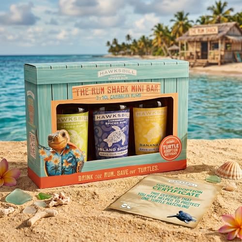 Hawksbill Caribbean Rum Miniature Gift Set 3×5cl with Adoption Certificate