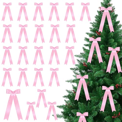Weihnachtsschleifen Rosa 30 20 Stück Schleifen Weihnachtsbaum, Weihnachtsschleifen Samt...