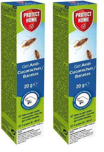 PROTECT HOME Gel anticucarachas de acción inmediata, eficacia Total, Sencillo y fácil de Usar. Gel Profesional con jeringuilla 20g, 86601117 (Paquete de 2)