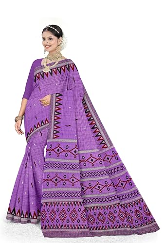 Image of TAMAIRA FASHION Mulmul Pure Cotton Saree For Woman Sambalpuri Printed |Office Wear Daily Wear Sarees For Women Without Blouse Piece (Available in 10 Colours)