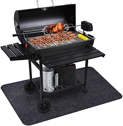 Fasmov 30 x 48 inches Under Grill Mat, Reusable Outdoor Grill Floor Mat, Under Grill Floor Mats to Protect Deck, BBQ Mat for Under BBQ, Absorbent Oil Pad Protector for Decks and Patios