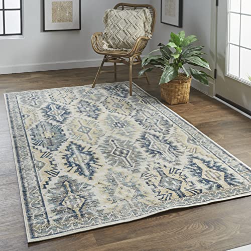 Feizy Rugs - Nolan Vinatge Style Kazak Rug, Ochre Red/Vanilla Beige, 1Ft8In X 2Ft10In #TOP4