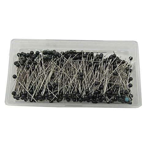 Black Sewing Pins,600 Pieces Glass Ball Head Pins Straight Quilting Pins with Box for Dressmaking Jewelry DIY Design Cover