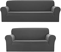 Vista 9 de Sapphire Home Juego de fundas de sofá y sofá biplaza de 2 piezas, ajuste elástico, sin arrugas, protector de muebles, fundas de sofá para sala