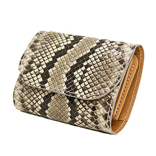 [COTOCUL] コトカル ミニ財布 本革 金運 開運 パイソン お札が折れない 二つ折り 小さい財布 レディース メンズ (ダイヤモンドパイソン) ベージュのサムネイル