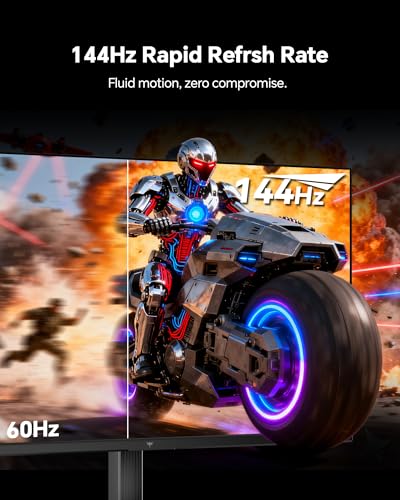 Image of KTC H24B9S 24 Inch Computer Monitor, FHD 144Hz Gaming Office Monitor with IPS Panel, Adaptive Sync, 1500:1 Contrast, 116% sRGB, HDMI Display Port, Tiltable, Eye Care Screen for Work Gamer, Black