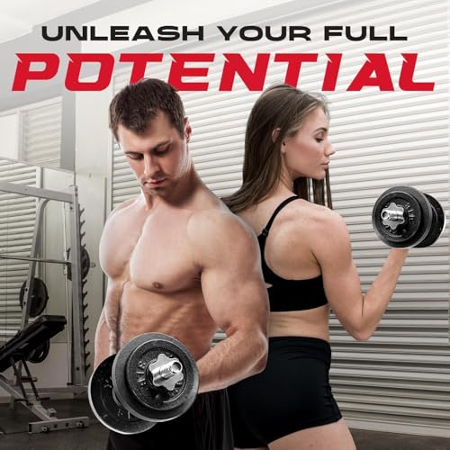 Image of Yes4All Old School Adjustable Dumbbell Set with Weight Plates, Star Lock Collars /Connector, 40lbs to 200lbs Adjustable Weight Plates Set