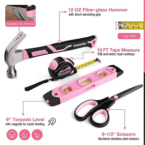 WORKPRO Pink 277-Piece Tool Kit
