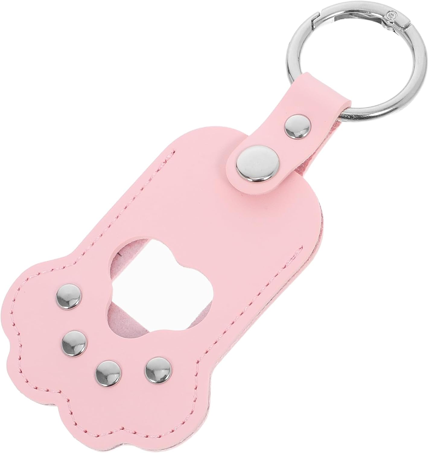 UKCOCO Paw Shaped Pet Hair Collector Keychain Pu Leather Keepsake