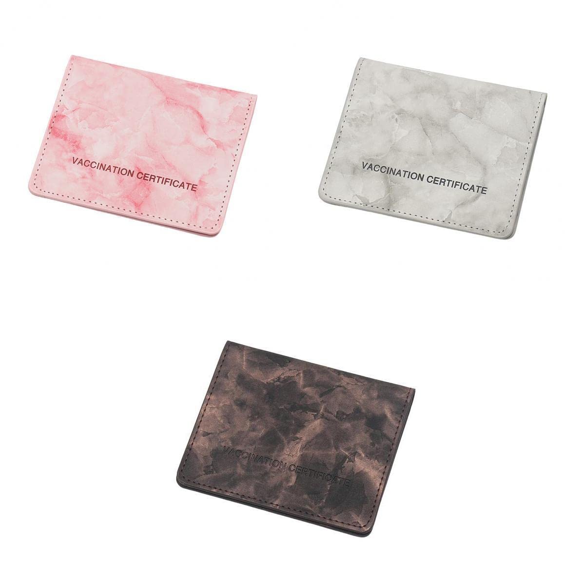 3pcs vaccination card protector slim wallet for documents black pink white