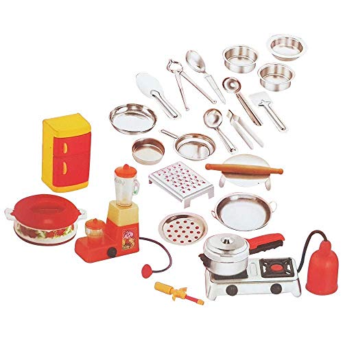 Nickeepopz Miniature Kitchen Set , Mini Stainless Steel Utensils, Real Cooking Kit for Play , Steel Kitchen Set for Girls ,Choppu Jaman, Miniature Cooking Set for Kids ,Mini Kitchen Set -BF08-26pcs