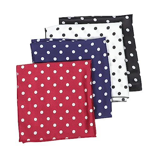 HONITANO Lot De 4 Foulards Rétro À Pois Pour Femmes En Soie En Satin