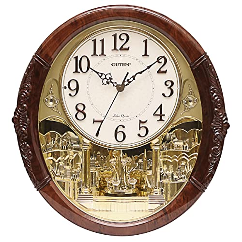 Motion Rotating Pendulum Wall Clock ,Melody And Chime Clock #TOP19