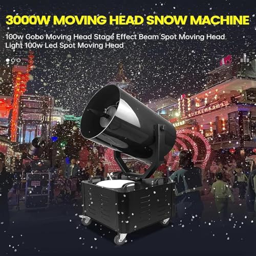 Máquina de nieve grande de 3000 W, con oscilación de 120° y alcance de pulverización de 15 m, para fiestas navideñas y escenarios miniatura 2