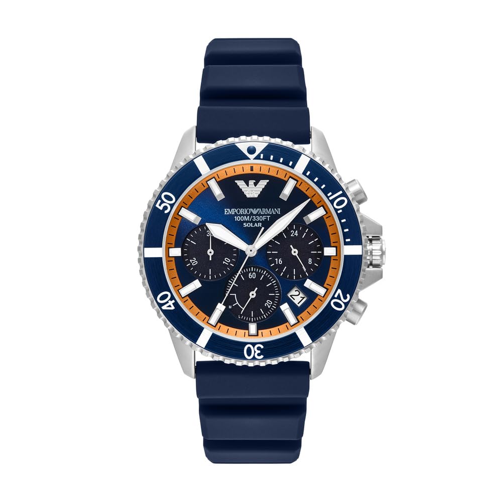 Emporio Armani Men's Analog Quartz Watch with Silicone Strap AR11696