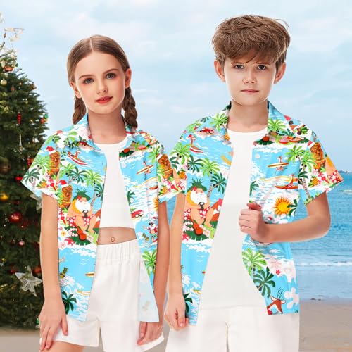 Image of Remimi Unisex Kids Halloween Shirt Boys Pumpkin Ghost Shirts Hawaii Button Up Tops 5-14 Years