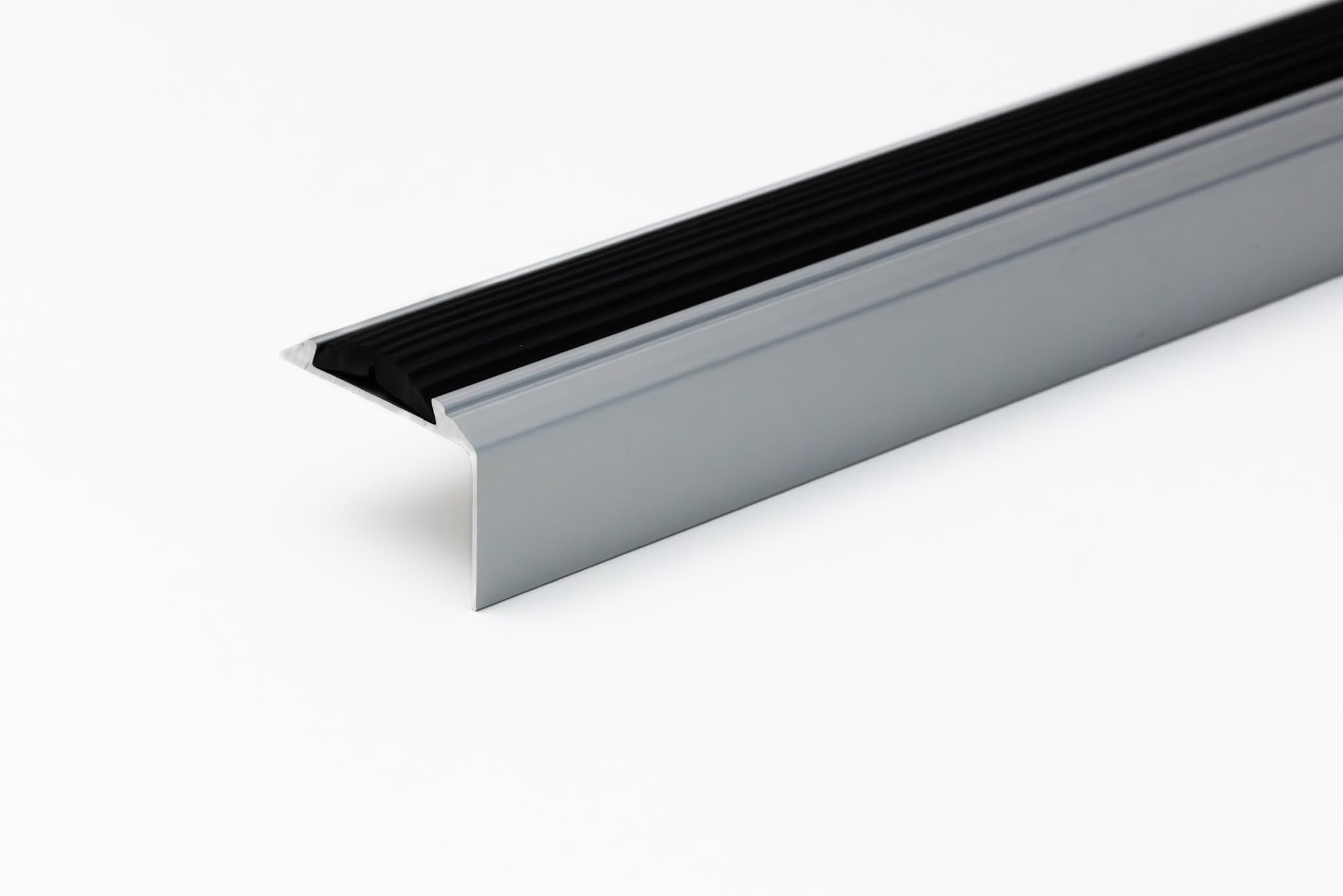 Aluminium Stair Nosing 40mm – Silver– Anti-Slip Insert, 1.2m Long (Silver)