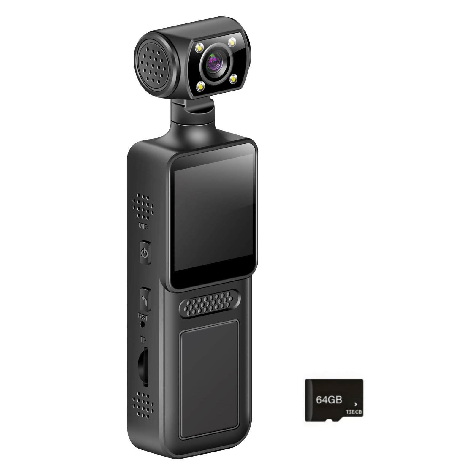 Amazon.co.jp: ポータブルハンドヘルド 4K ポケットカメラ 180 度回転