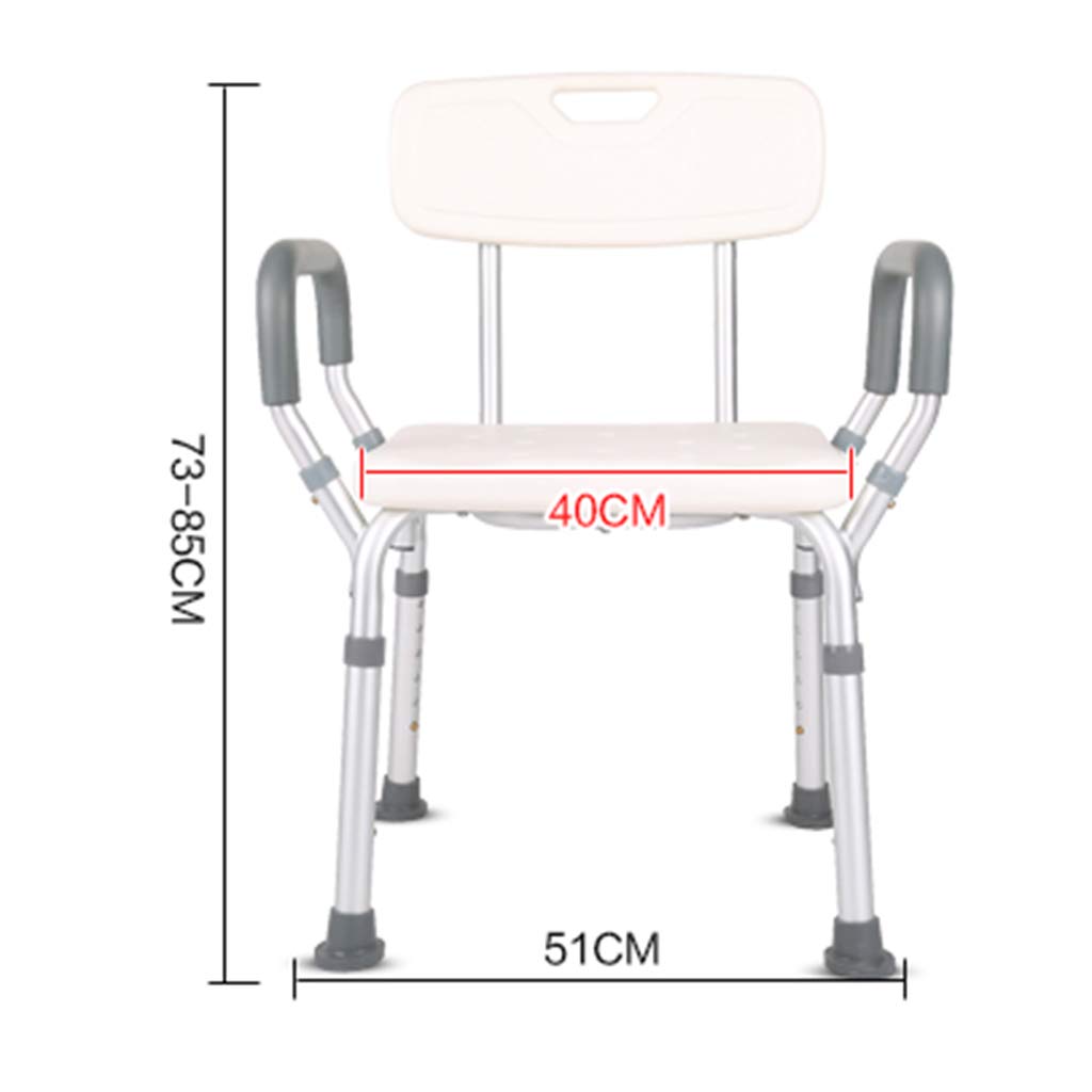 Con Respaldo En El BañO, Altura Ajustable, Silla De Ducha para Personas Mayores con Discapacidad