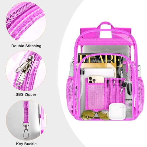 Image of PAMANO Clear Backpack, Heavy Duty Transparent Reinforced Bottom See Through for College, Travel Work Security