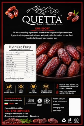 Image of Quetta Premium Medjoul Dates 200g | Naturally Sweet & Soft Dates | High Fiber Dry Fruit | No Added Sugar | Healthy Snack for Daily Nutrition