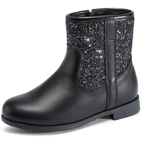 Best Winter Boots for Little Girls: Cozy & Stylish Options 14 Harvest Land Girl Boots Kids Ankle Boots Warm Side Zipper Low Heel Short Booties Winter Anti-Slip Outdoor Shoes for Little Kids/Big Kids