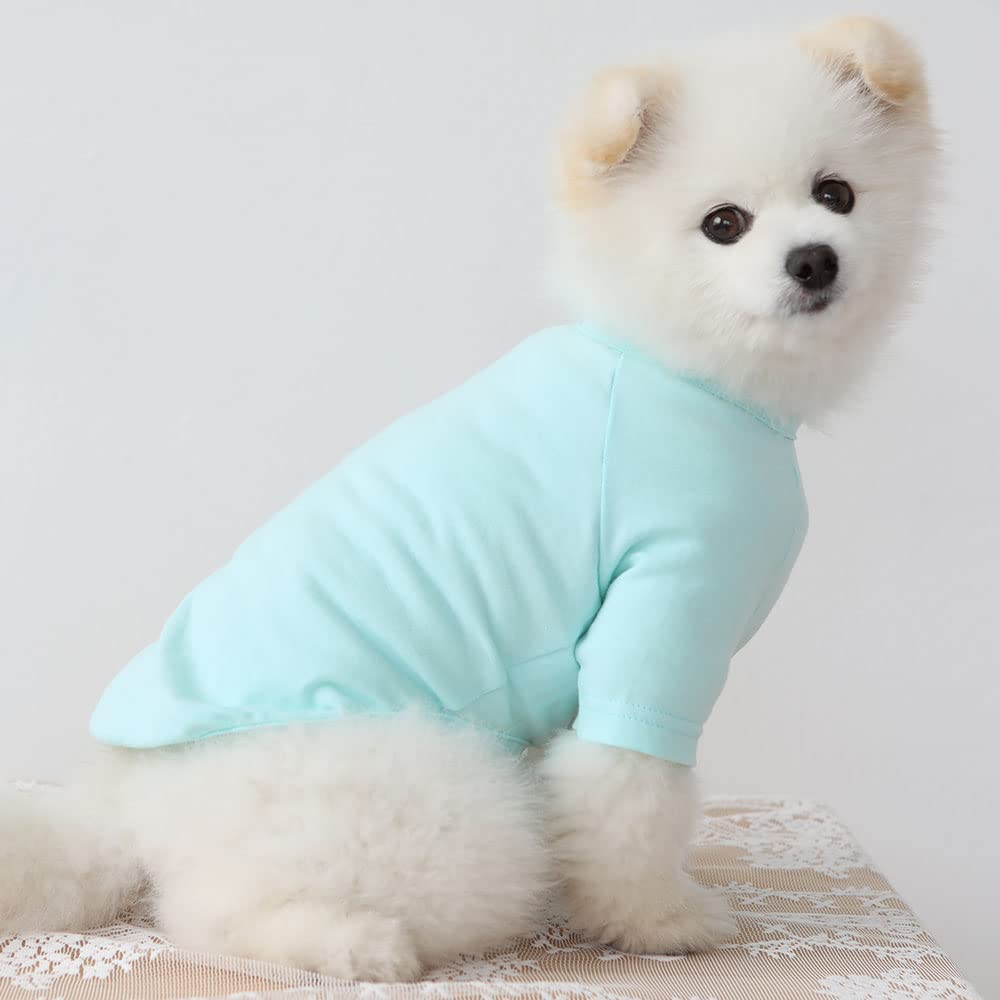 Camisa de perro para perros pequeños, camisetas lisas suaves y transpirables para perros, ropa para mascotas (mediano, menta)