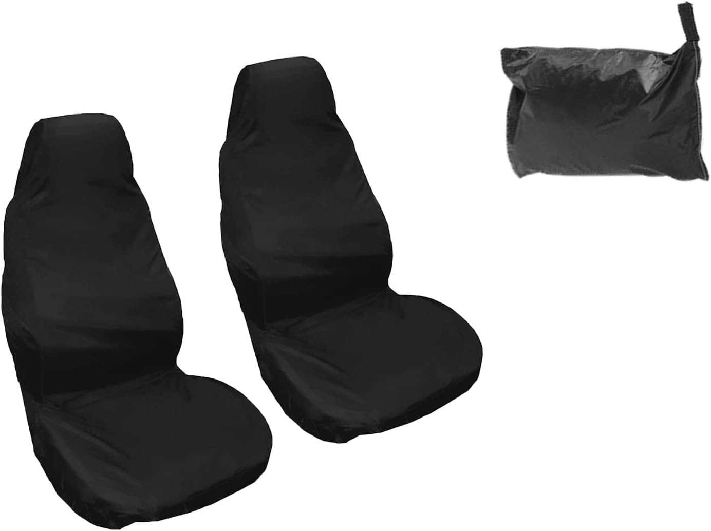 JEOPKO 2PCS Waterproof Car Seat Cover Front Universal Black Waterproof