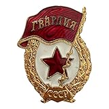 Tamaño: 4,5 x 3,4 cm. Pin con medalla condecorativa de metal del Ejército Soviético con motivo de la Segunda Guerra Mundial, de Ganwear®