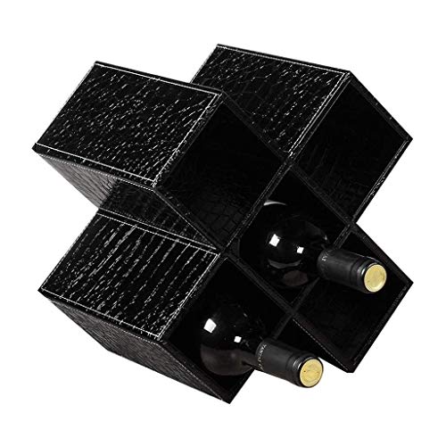 Soporte para botellas de vino de madera 27.5x20x28 cm negro