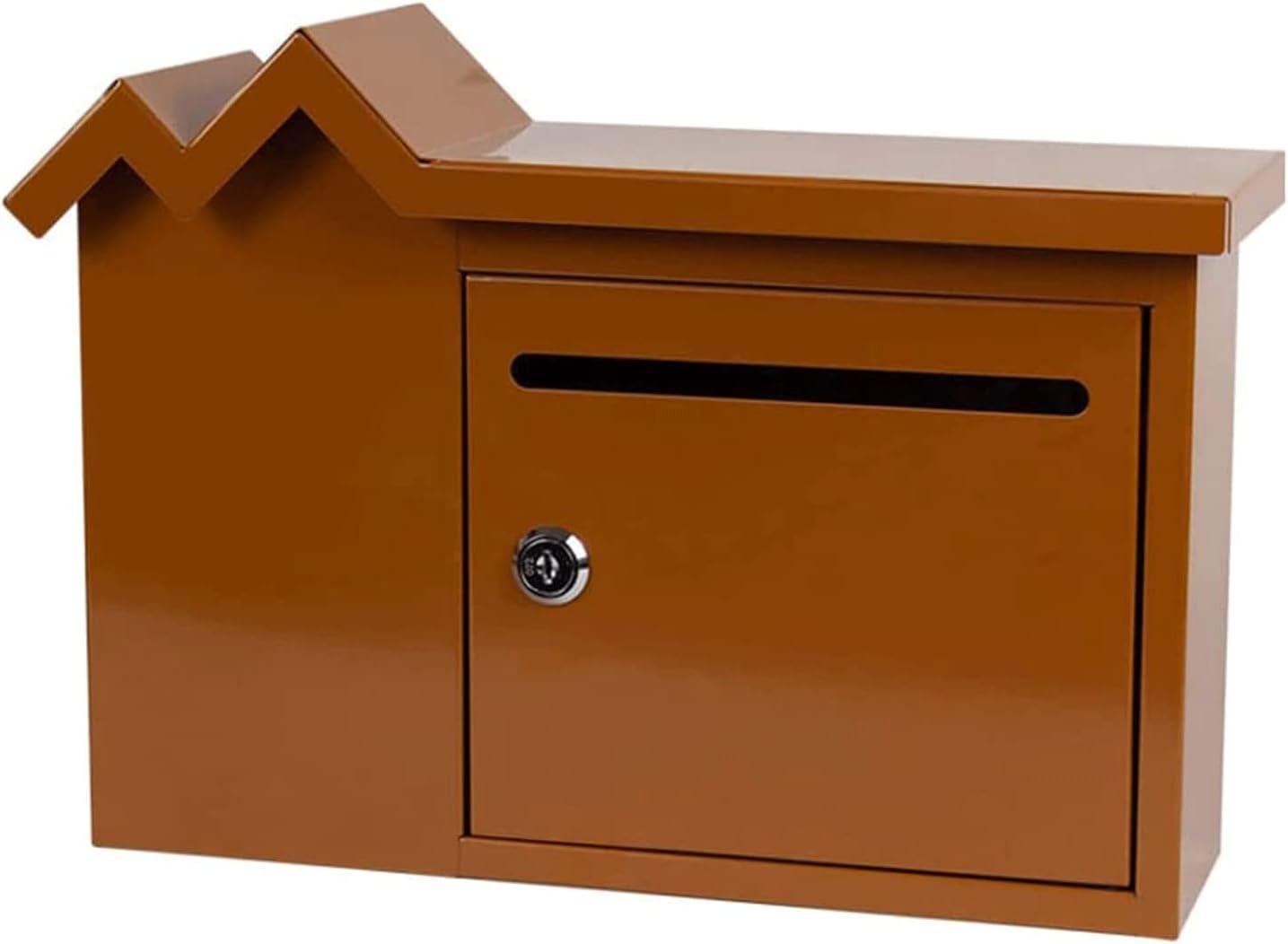 Key Drop Box Zinc Steel Mailboxes Creative Lockable Post Box Wall Mount Mailbox for Indoor Outdoor Drop Box Vintage Style Home Decor Easy to Install