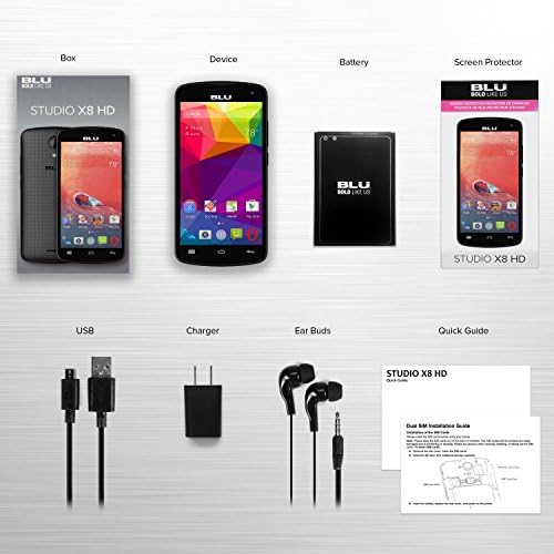 BLU Studio X8 HD - 5.0" GSM Unlocked Smartphone -Black