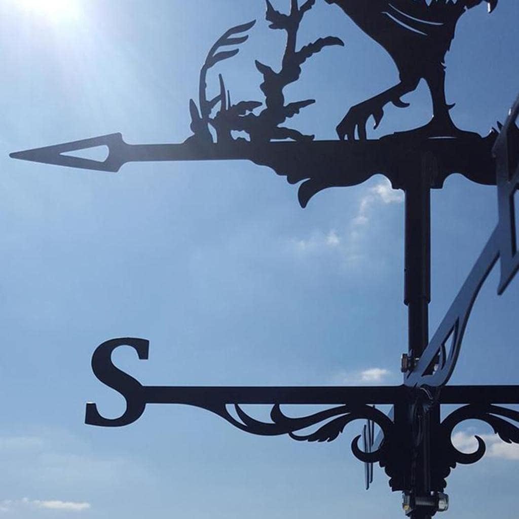 Fenteer Metal Rooster Shape Weathervane Roof Mount Weather Vane Outdoor Scene Chicken Garden Weather Vane for for Shed Garden Yard Patio Decor