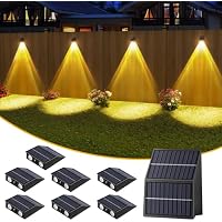 8-Pack OUTTUO Outdoor Waterproof Fence Lights with Dual Solar Panels