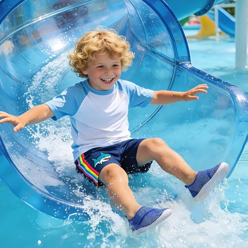 Image of LeIsfIt Toddler Water Shoes Boys Girls Barefoot Aqua Socks Kids Breathable Quick-Dry Swim Shoes for Beach Pool Surf