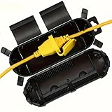 FUMITAKE 防水 コンセントボックス 電気接続ボックス アウトドア延長コード安全カバー 防水 延長コードプロテクター ジャンクション 電気プラグ保護 短絡の防止、屋外コンセント、プラグ、ソケット、クリスマスホリデーデコレーションライトを保護する電源コードエンクロージャ (ブラック)