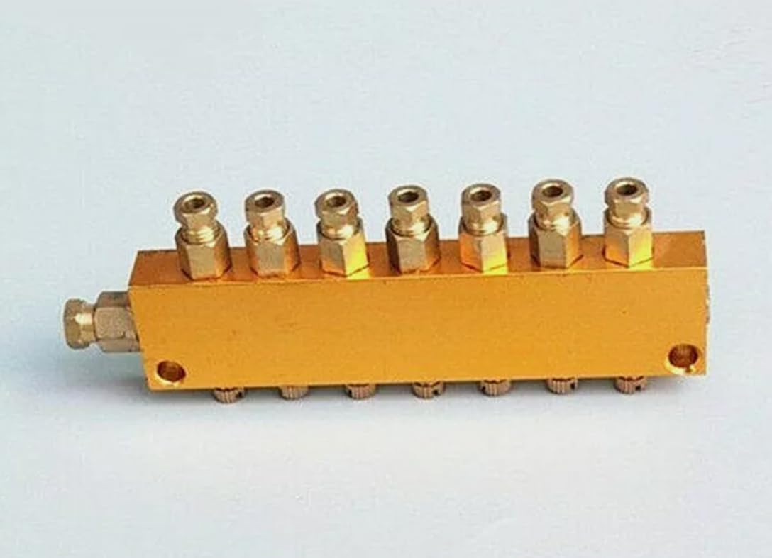QXNASU CNC Oil Distributor Machine Lubricating Tube Adjustable 1 Inlet 7 Outlet Valve